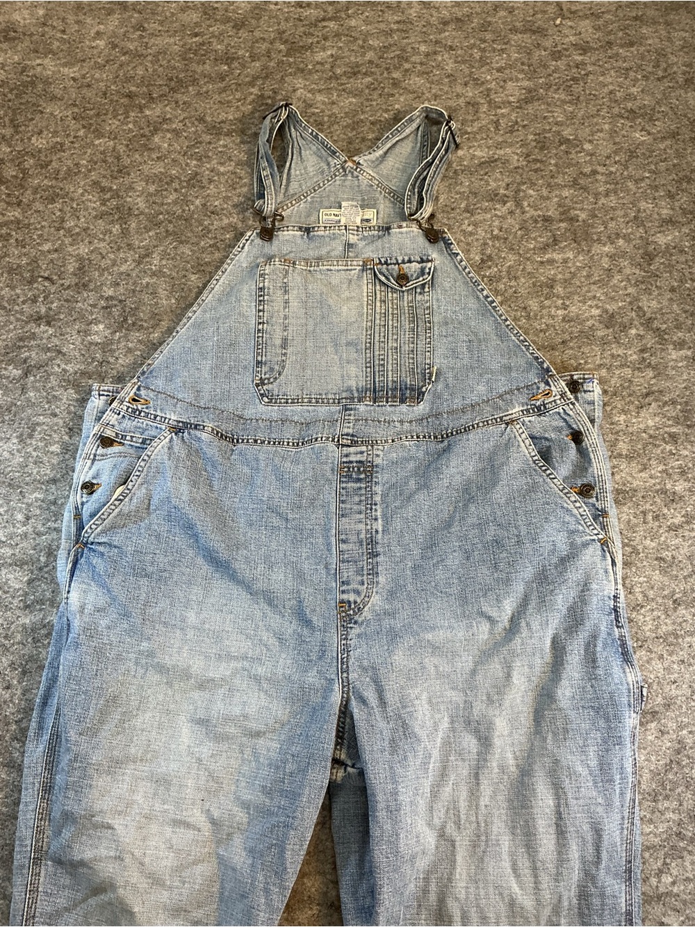 Old Navy Y2K Vintage Maternity Light Blue Denim Overalls Size XL